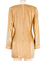 Escada Apricot Sequin Striped Jacket Jacket arcadeshops.com