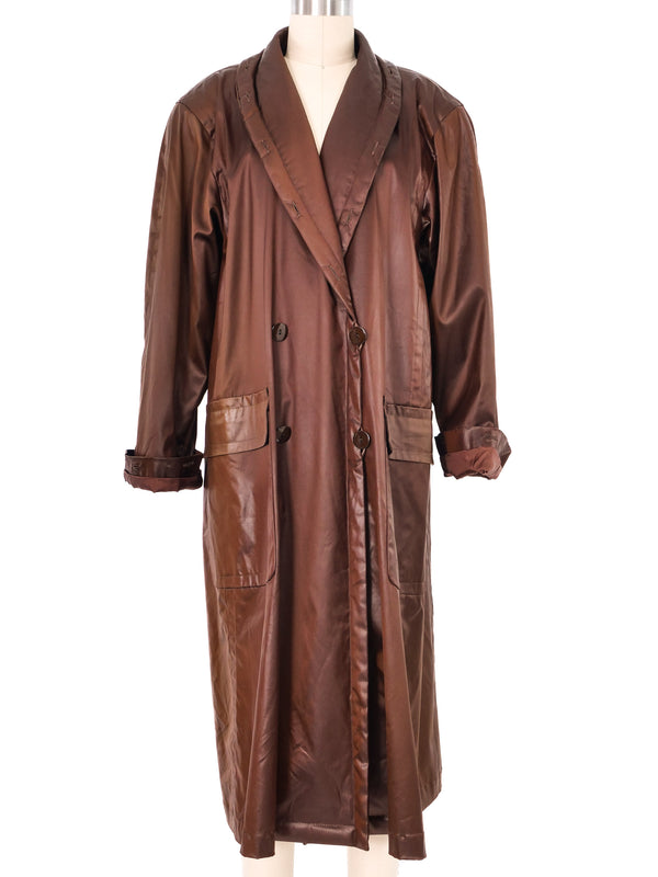 Escada Metallic Brown Trench Coat Jacket arcadeshops.com