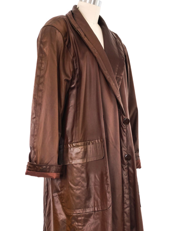 Escada Metallic Brown Trench Coat Jacket arcadeshops.com