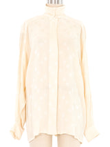 Escada Micro Pleat Star Silk Blouse Top arcadeshops.com