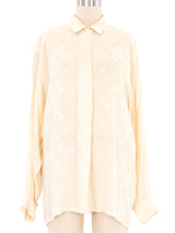 Escada Micro Pleat Star Silk Blouse Top arcadeshops.com