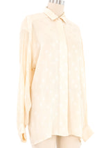 Escada Micro Pleat Star Silk Blouse Top arcadeshops.com