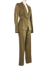 Escada Olive Satin Pant Suit Suit arcadeshops.com