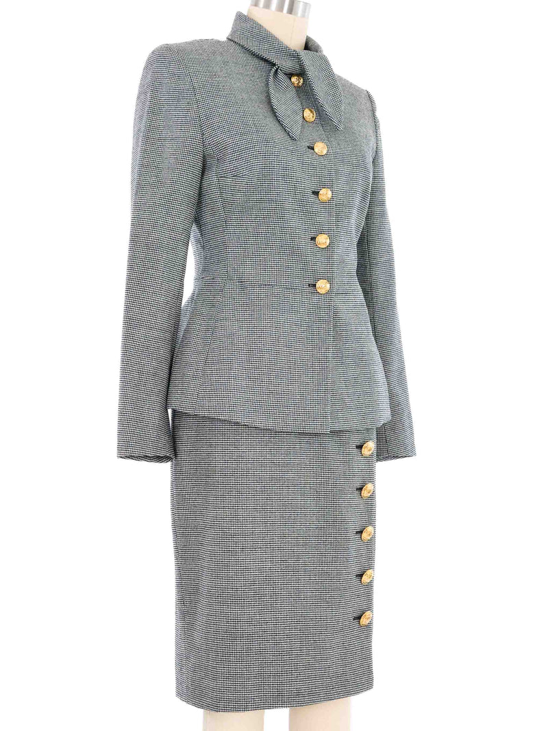 Escada Houndstooth Buttoned Skirt Suit Suit arcadeshops.com