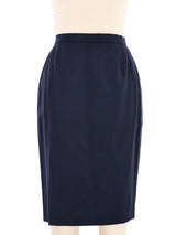 Escada Bead Trimmed Navy Skirt Suit Suit arcadeshops.com