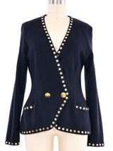 Escada Navy Studded Cardigan Jacket arcadeshops.com