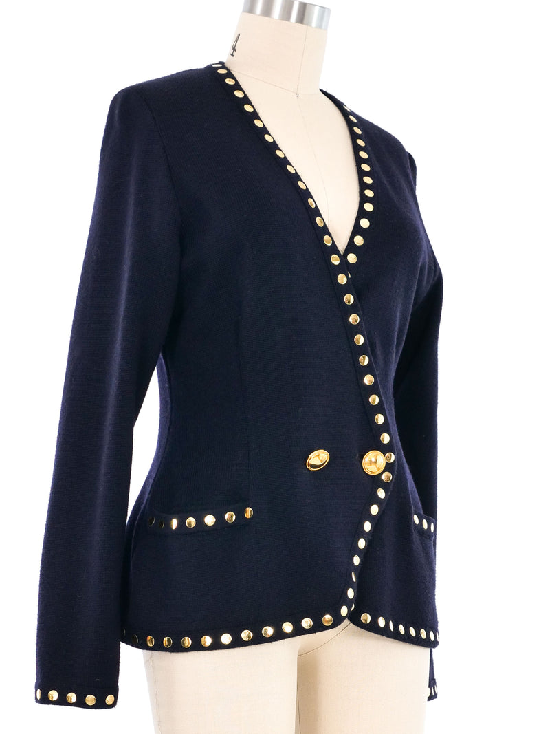 Escada Navy Studded Cardigan Jacket arcadeshops.com