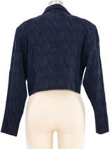 Escada Navy Crinkled Cropped Blazer Jacket arcadeshops.com