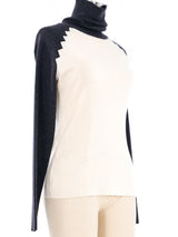 Escada Two Tone Knit Turtleneck Top Top arcadeshops.com