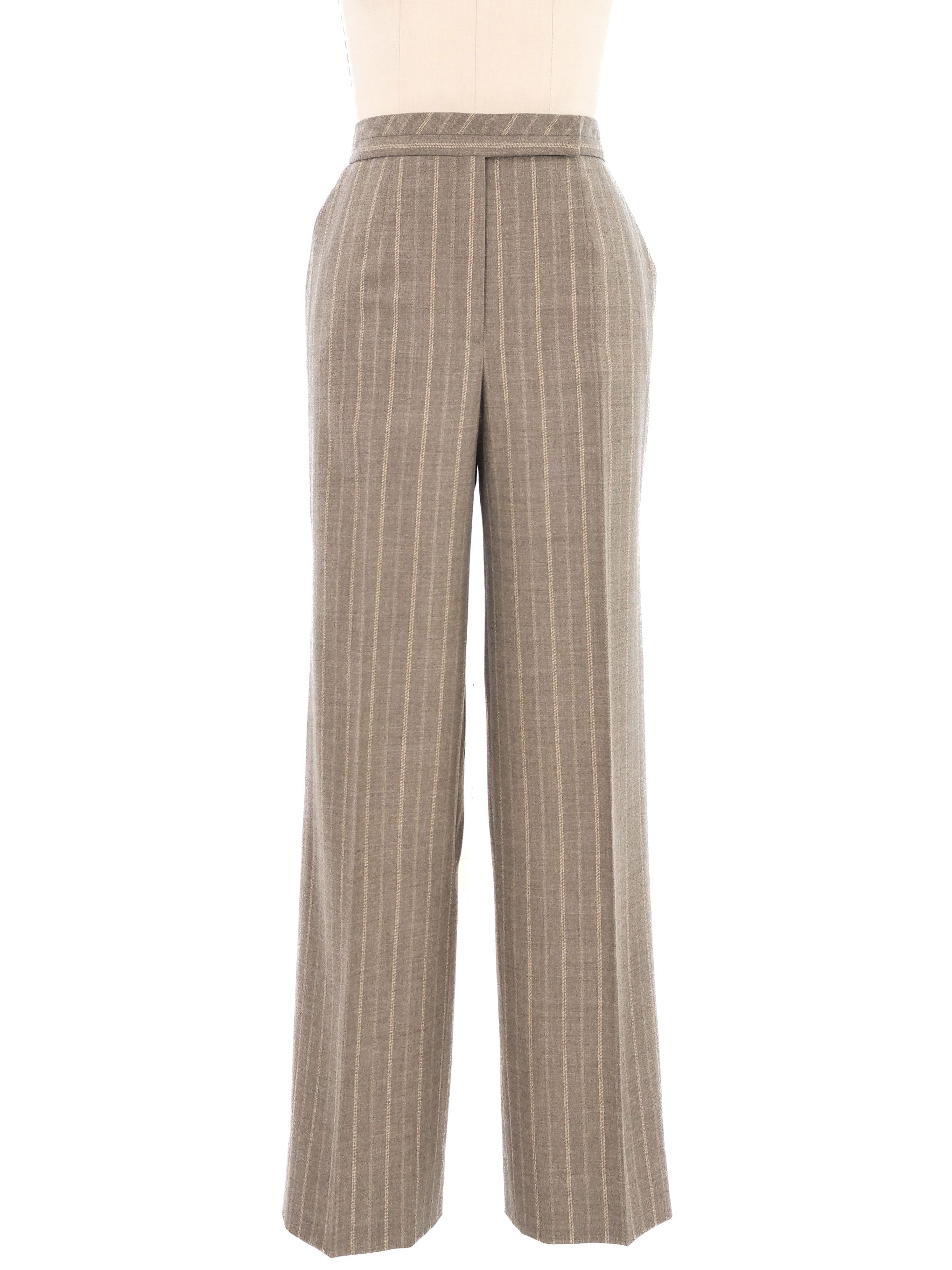 アッキー 　ESCADA 754303F4 Escada Embellished Gray Pinstripe Pant Suit