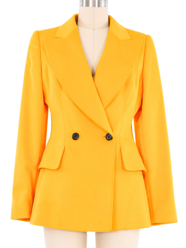 Escada Sunflower Yellow Wool Blazer Jacket arcadeshops.com