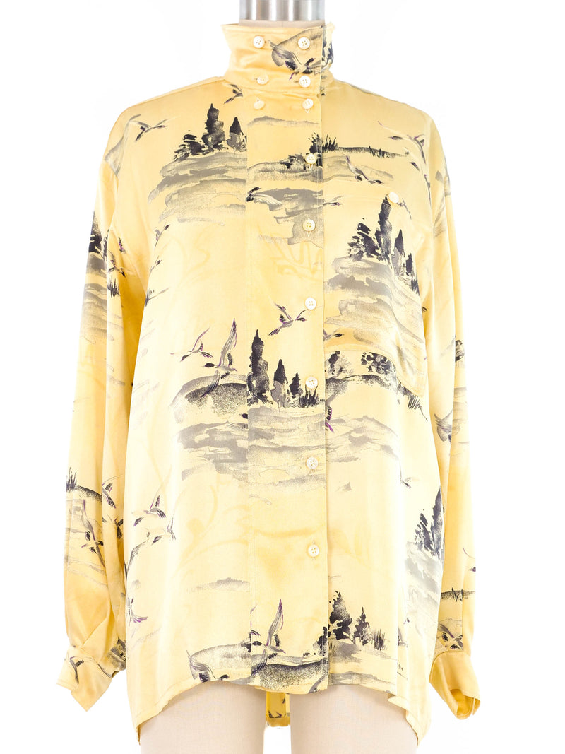 Escada Landscape Silk Blouse Top arcadeshops.com