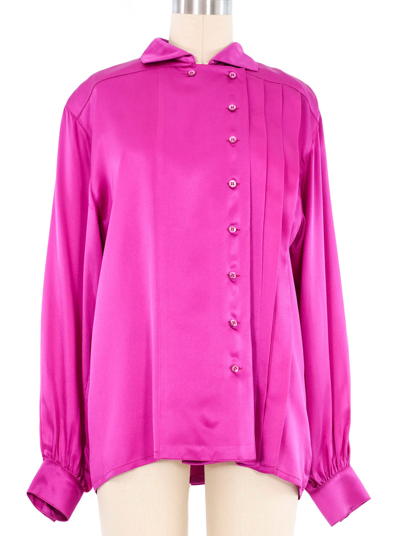 Escada Fuschia Silk Blouse Top arcadeshops.com