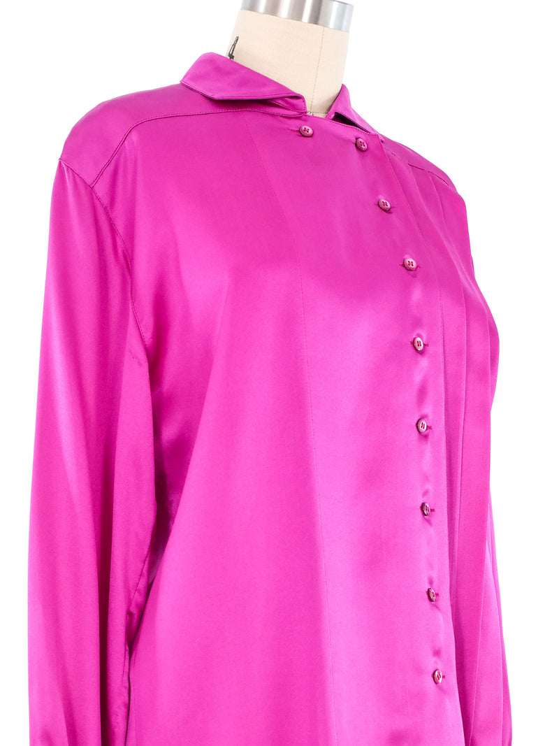 Escada Fuschia Silk Blouse Top arcadeshops.com