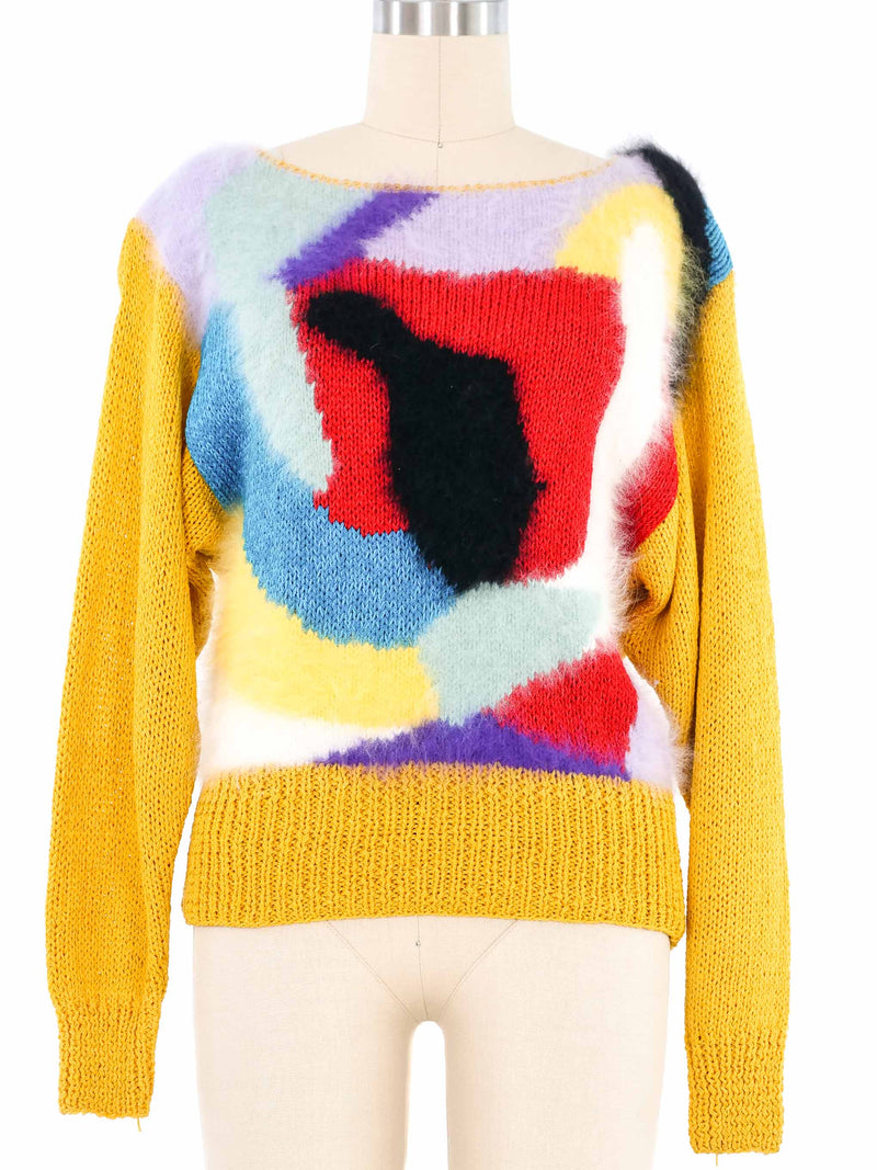 Sheila Raymond Multicolor Angora Accent Sweater Top arcadeshops.com