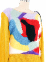 Sheila Raymond Multicolor Angora Accent Sweater Top arcadeshops.com