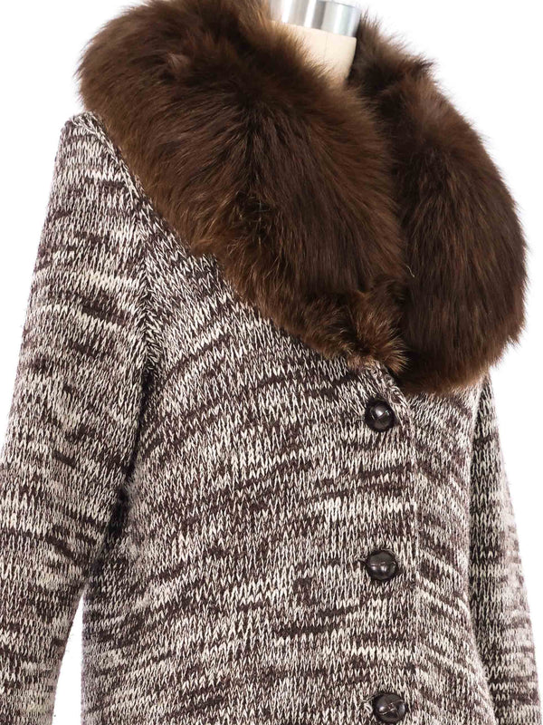 1970s Calvin Klein Fur Trimmed Cardigan Jacket arcadeshops.com