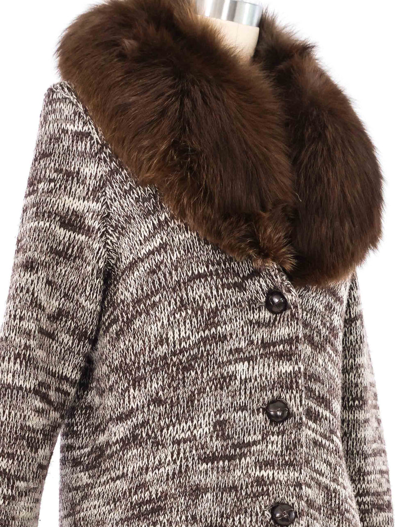 1970s Calvin Klein Fur Trimmed Cardigan Jacket arcadeshops.com