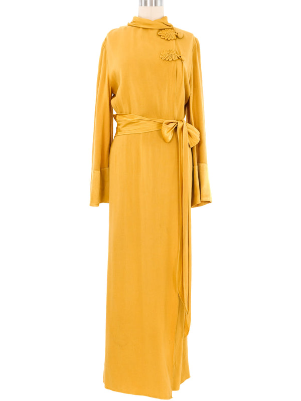 1930s Mustard Satin Robe Jacket arcadeshops.com