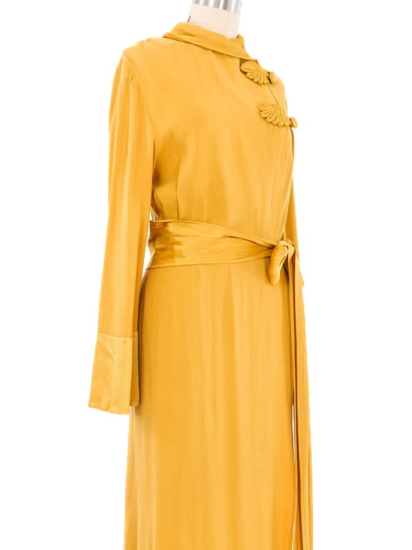 1930s Mustard Satin Robe Jacket arcadeshops.com