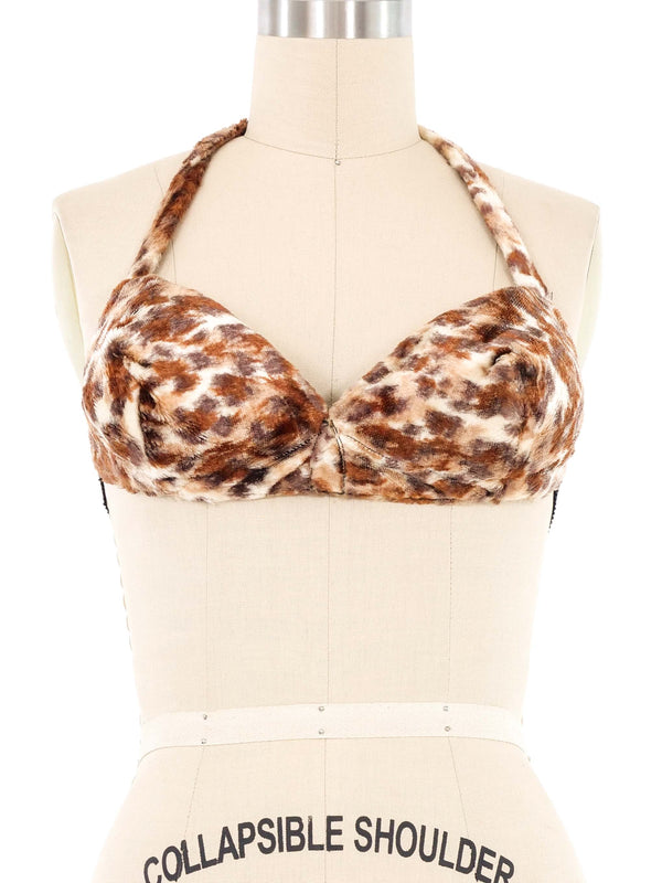 1970s Fredericks Fuzzy Leopard Bikini Top arcadeshops.com