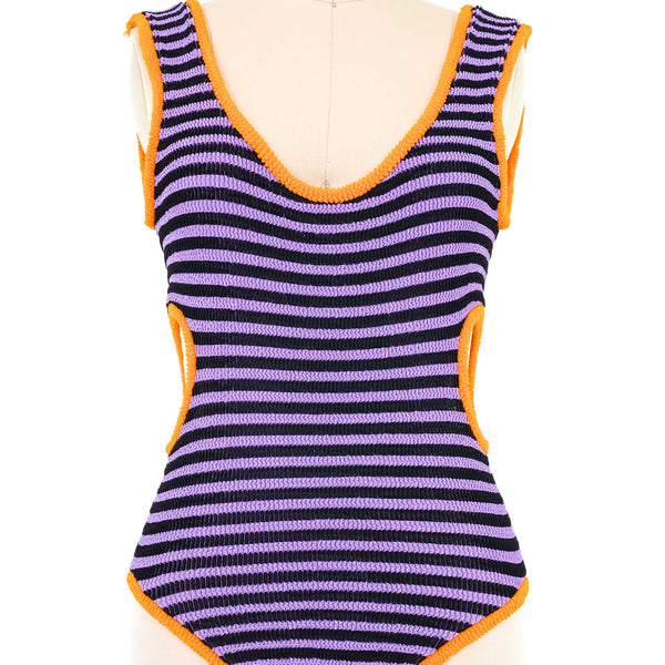 Liza Bruce Cutout Striped Swimsuit