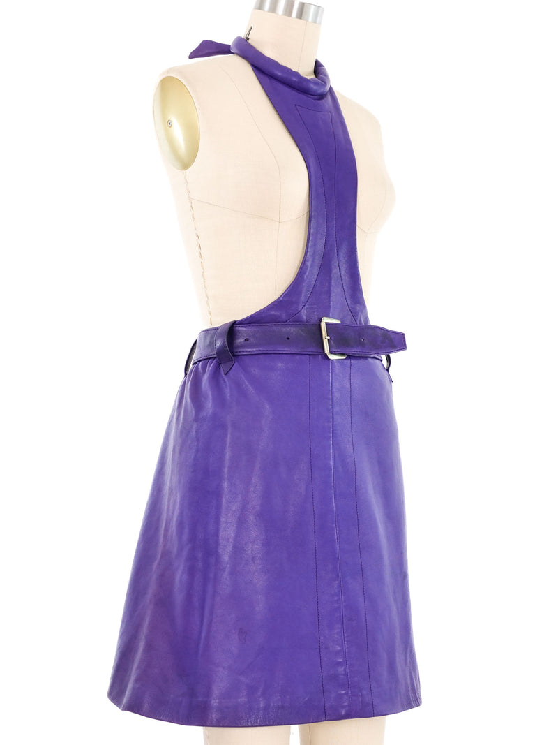 1967 Pierre Cardin Purple Leather Apron Dress Dress arcadeshops.com