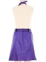 1967 Pierre Cardin Purple Leather Apron Dress Dress arcadeshops.com