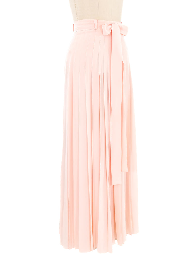 Chloe Pale Pink Pleated Palazzo Pants Bottom arcadeshops.com