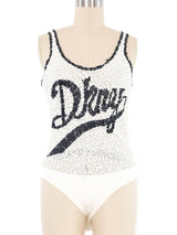 1990s DKNY Sequin Bodysuit and Leggings Suit arcadeshops.com