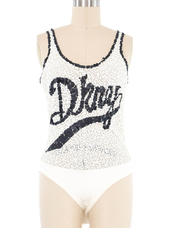 1990s DKNY Sequin Bodysuit and Leggings Suit arcadeshops.com