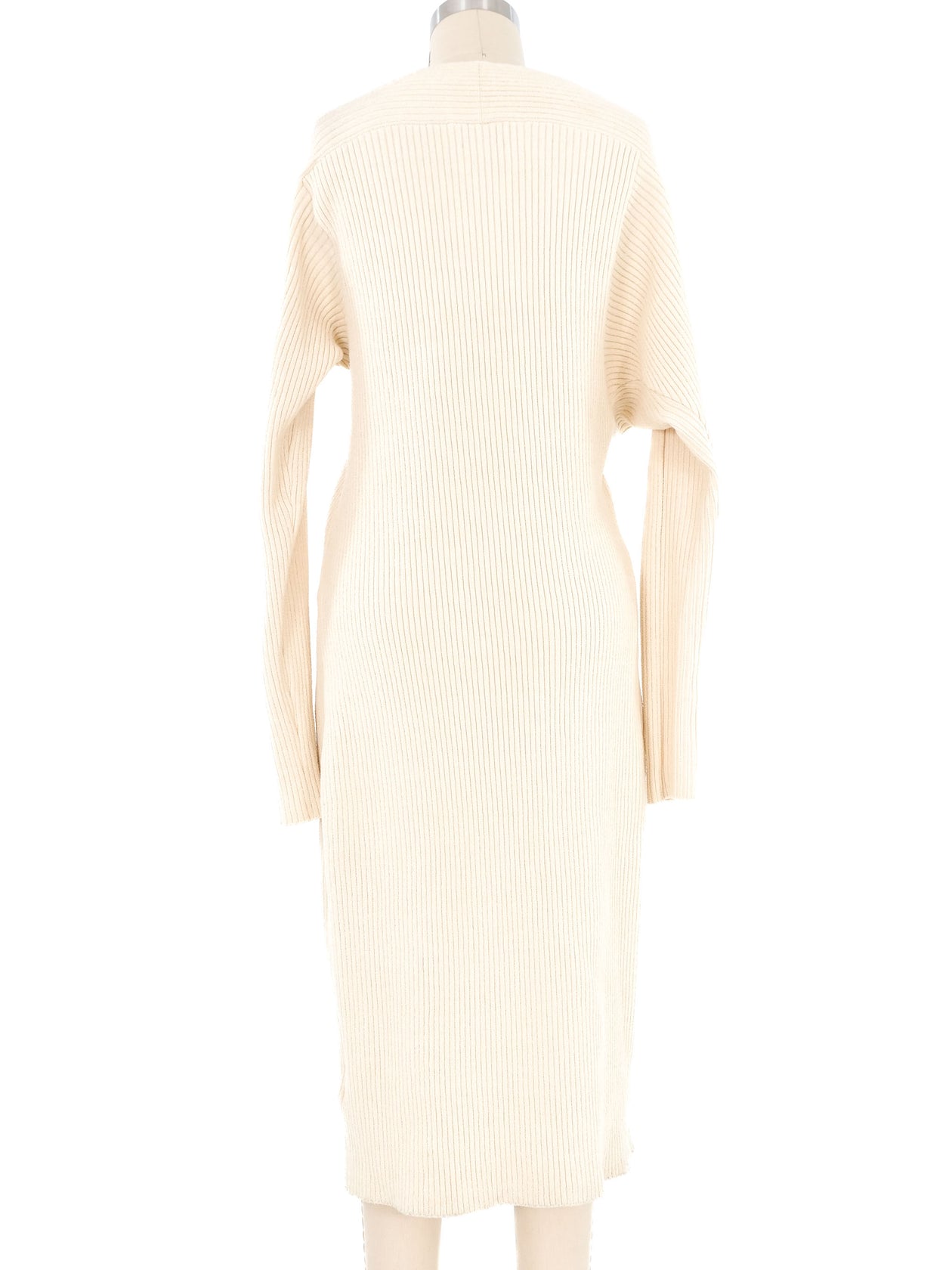 fitted lace wedding dress 2020 Bottega Veneta Cream Draped Knit Sweater Dress