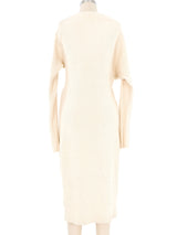 2020 Bottega Veneta Cream Draped Knit Sweater Dress Dress arcadeshops.com