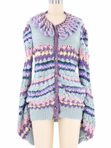 Pastel Art To Wear Ruffle Collar Crochet Cardigan Jacket arcadeshops.com