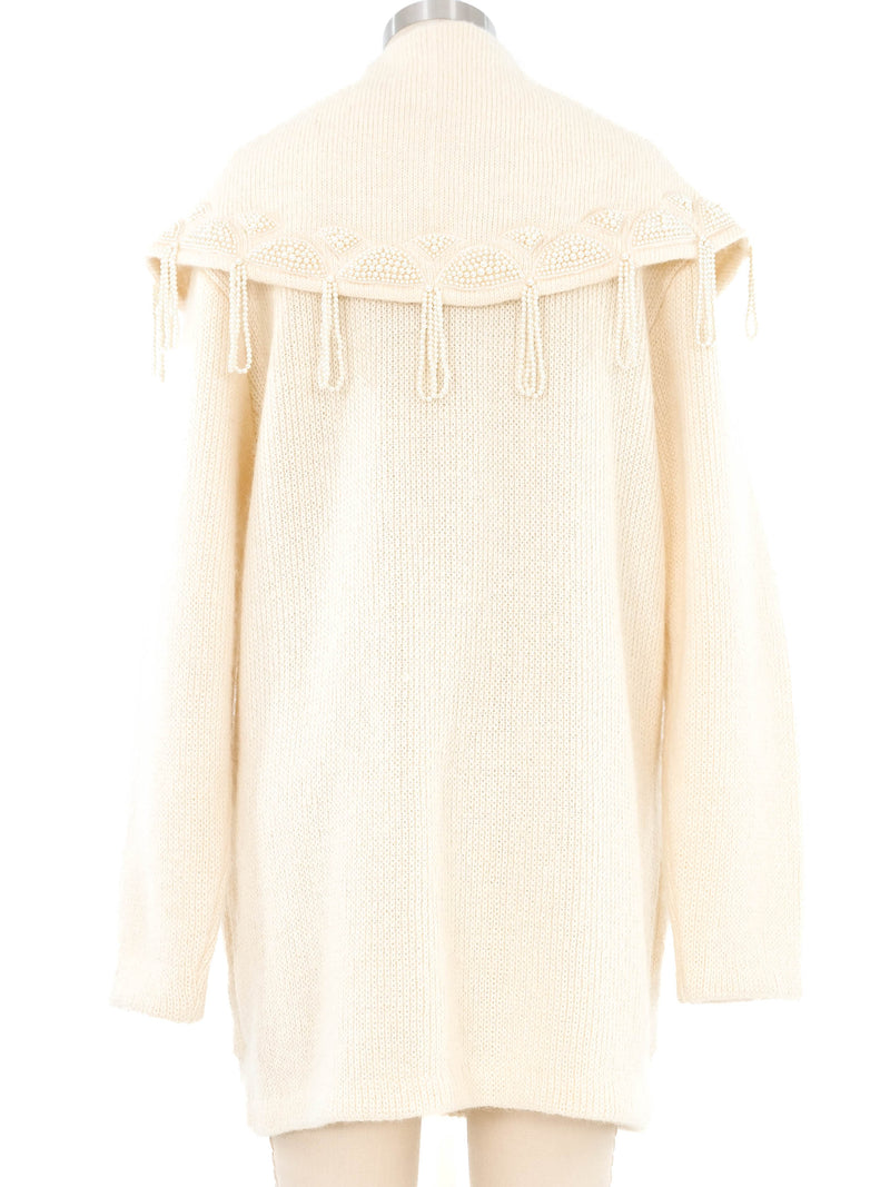 Pearl Bead Embellished Knit Jacket Jacket arcadeshops.com