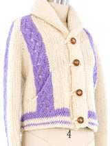 Lavender Stripe Mexican Chunky Knit Cardigan Jacket arcadeshops.com