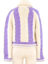 Lavender Stripe Mexican Chunky Knit Cardigan Jacket arcadeshops.com