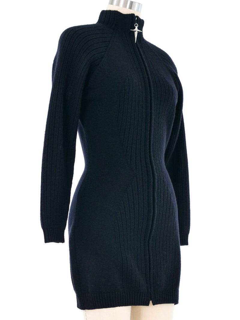 Thierry Mugler Zip Front Sweater Dress Dress arcadeshops.com