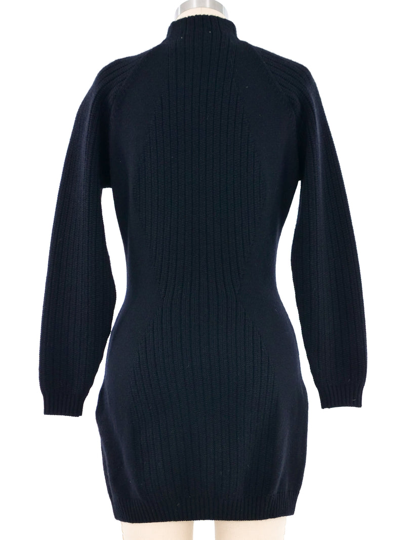 Thierry Mugler Zip Front Sweater Dress Dress arcadeshops.com