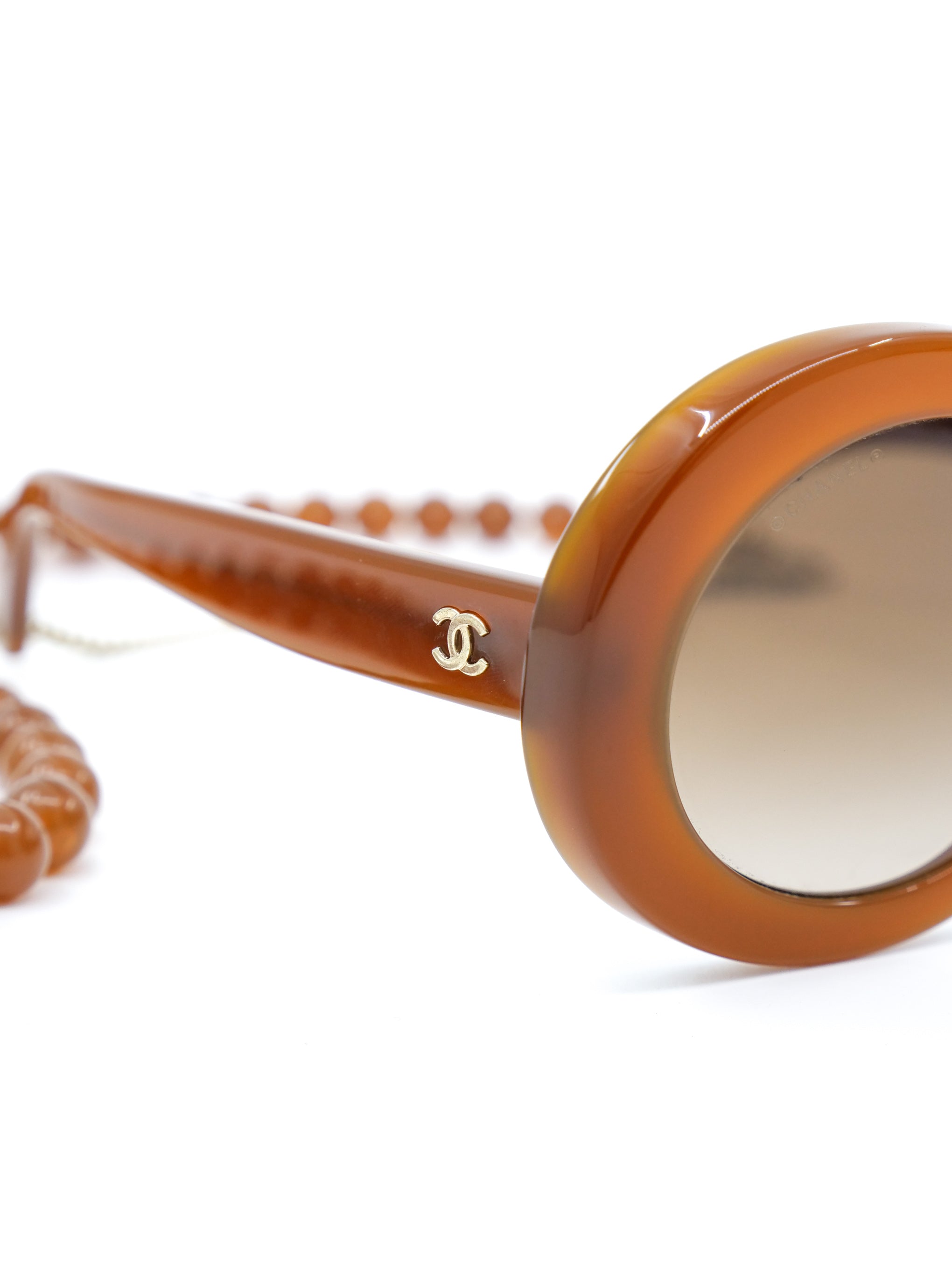 Chanel round chain sunglasses on sale