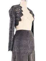 Bruce Lace Accented Corduroy Skirt Ensemble Dress arcadeshops.com