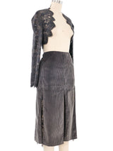 Bruce Lace Accented Corduroy Skirt Ensemble Dress arcadeshops.com