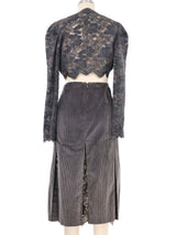 Bruce Lace Accented Corduroy Skirt Ensemble Dress arcadeshops.com