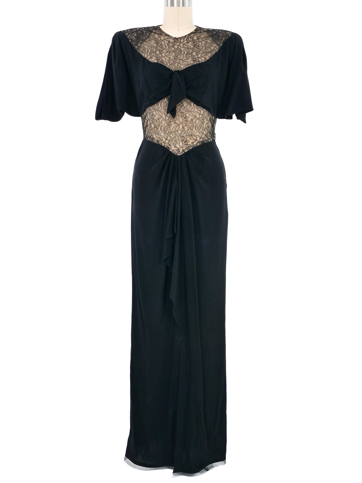 1940s Lettie Lee Lace Inset Gown