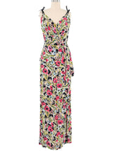 1940s Floral Gown Dress arcadeshops.com