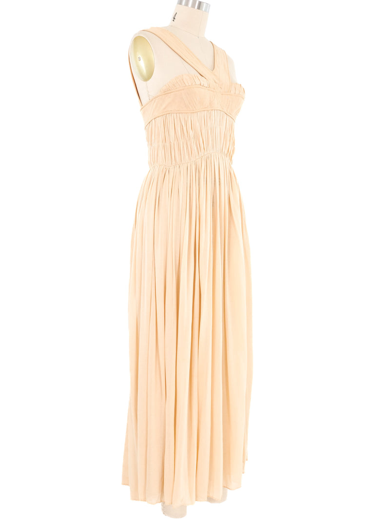 2008 Bottega Veneta Gathered Peach Gown Dress arcadeshops.com