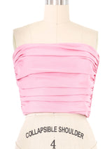 Carolyn Roehm Pink Ruched Bandeau Top Top arcadeshops.com