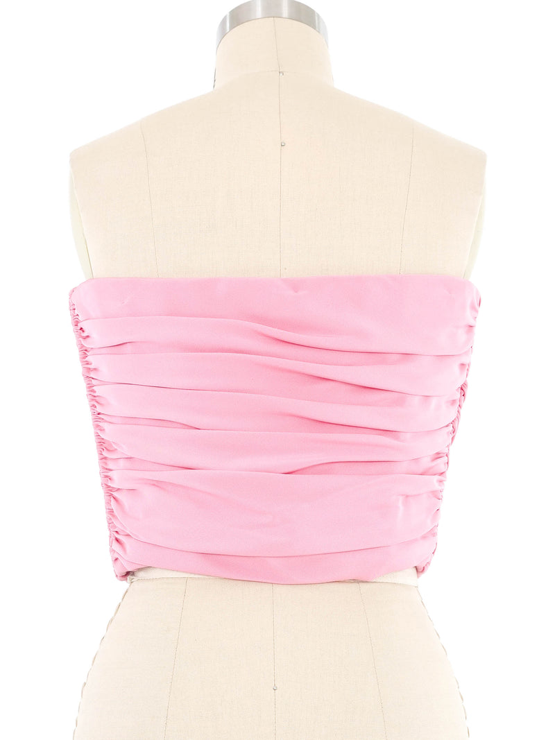 Carolyn Roehm Pink Ruched Bandeau Top Top arcadeshops.com