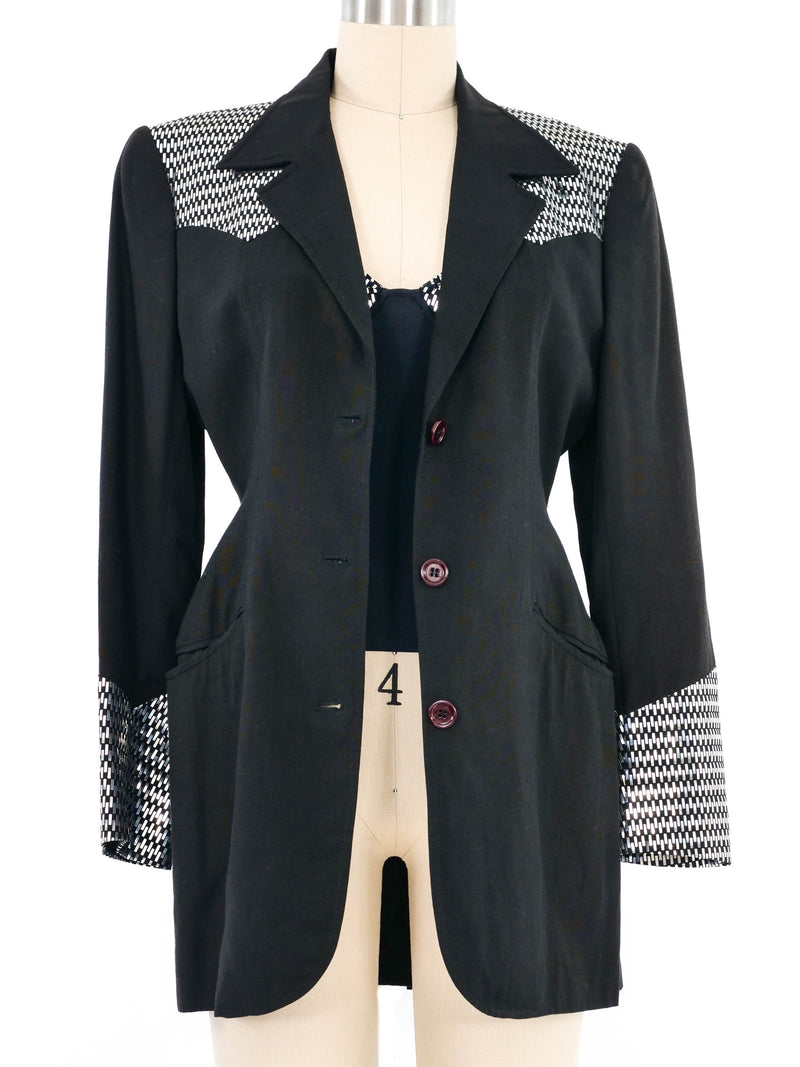 Katharine Hamnett Metal Foil Accented Top And Jacket Ensemble Suit arcadeshops.com