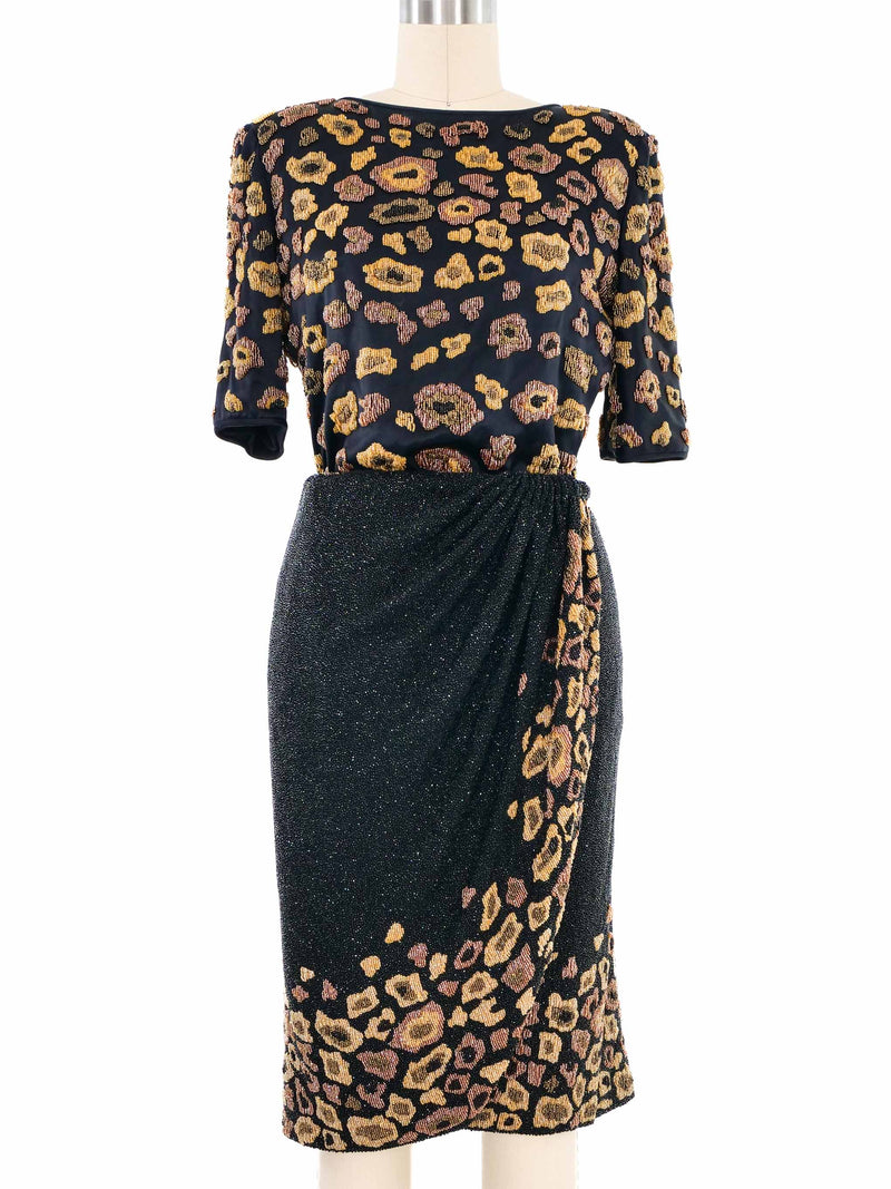 Valentino Beaded Leopard Skirt Ensemble Suit arcadeshops.com